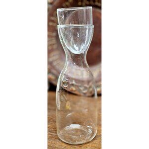 Glass Carafe With Matching Tumbler Lid For Water/Wine Or Juice Elegant & Functio